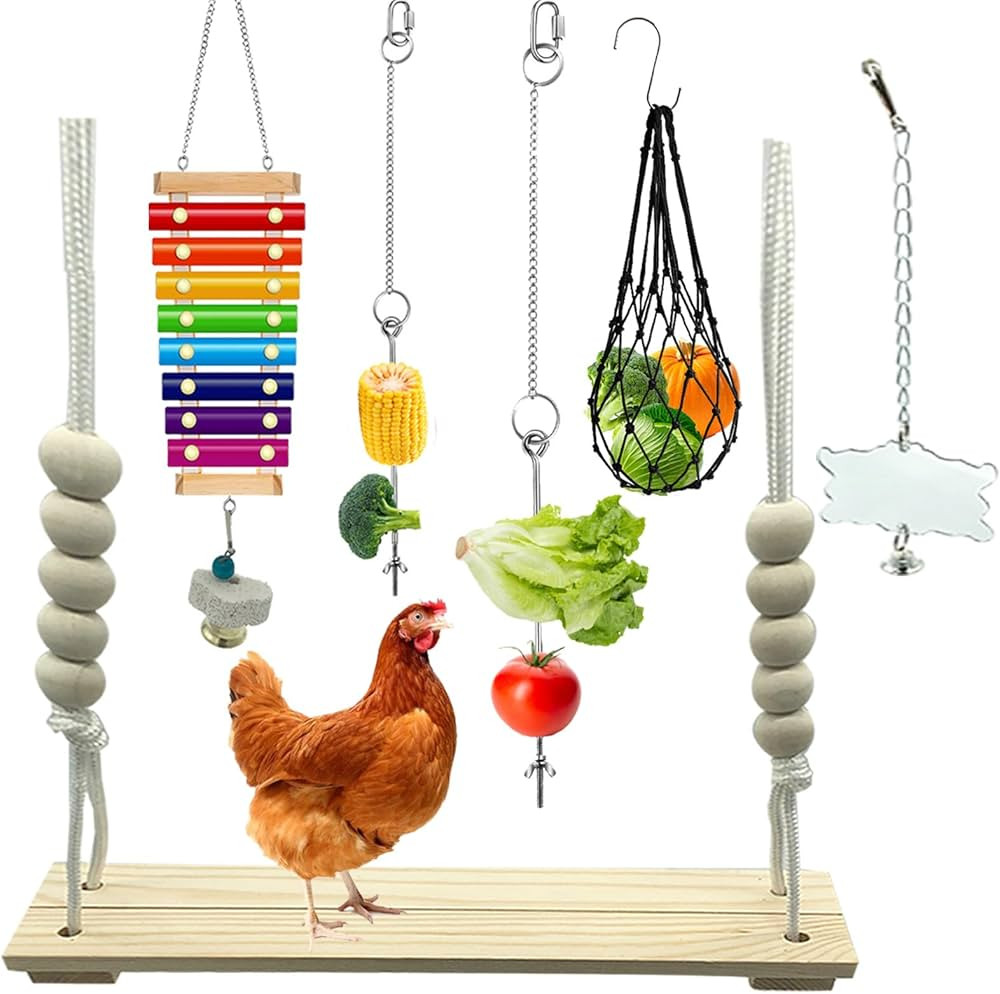 6 Packs Chicken Toys for Coop Accessries, Chicken Swing Toys for Chicken Hens, Chicken Xylophone ... | Amazon (US)