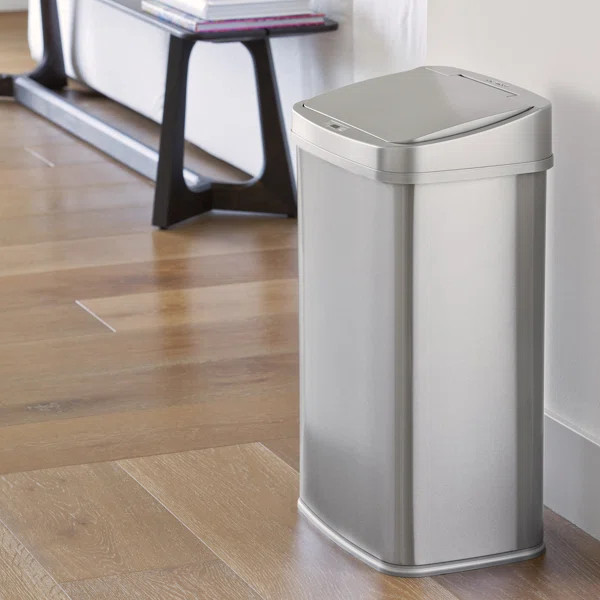 Stainless Steel 13.2 Gallon Motion Sensor Trash Can | Wayfair North America