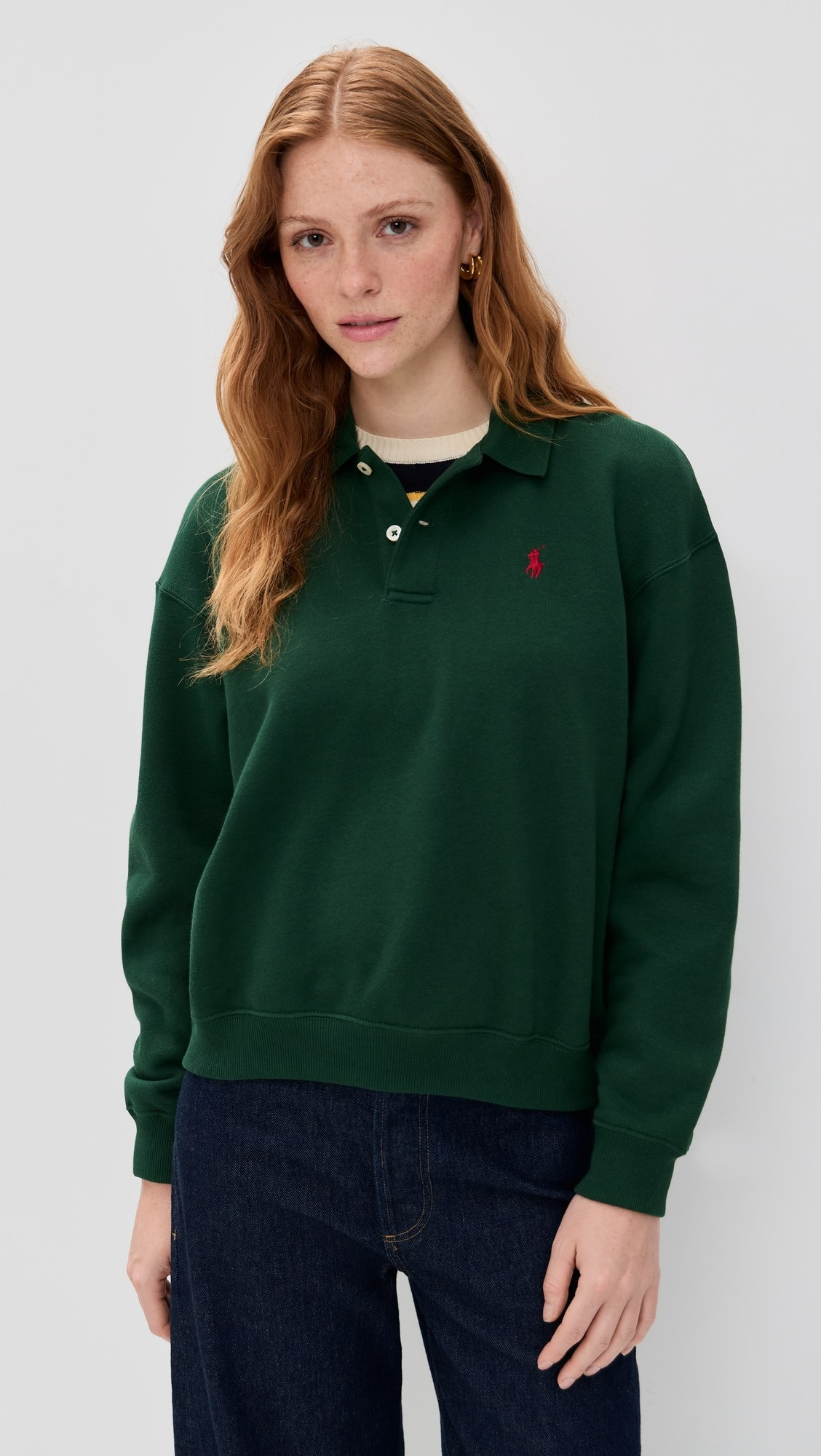 Arctic Fleece Polo Long Sleeve Pullover | Shopbop