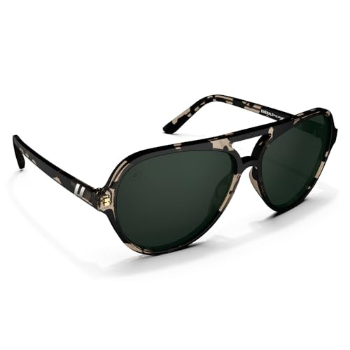 Blenders Eyewear Skyway – Polarized Sunglasses with Aviator Frames, Wrap-Around Silhouette – 100% UV Protection for Outdoor Activities & All-Day Wear – For Men & Women – Emerald | Amazon (US)