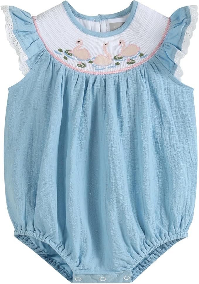 Lil cactus Girls Baby and Toddler Girl Smocked Romper | Amazon (US)