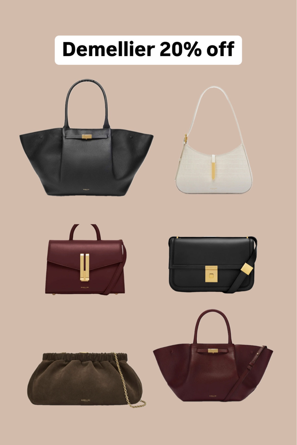 Demellier handbags - 20% off with code BF20 & free delivery

#LTKCyberWeek #LTKgiftguide #LTKwinter