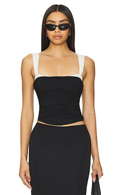 Free People 2 Tone Tank in Black Combo from Revolve.com | Revolve Clothing (Global)