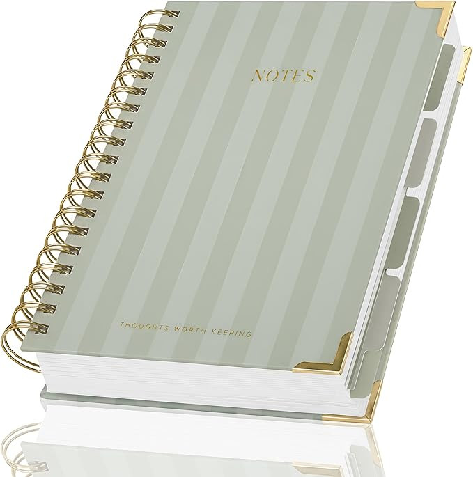 Aesthetic Thick Spiral Notebook With Tabs - Premium Journal For Women Size B5 - College Ruled Not... | Amazon (US)