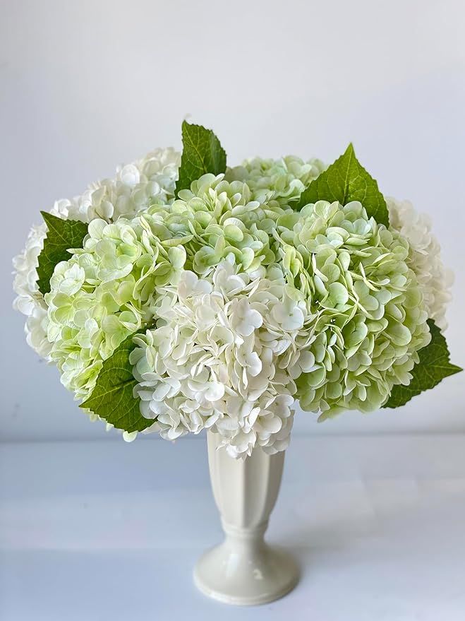 3PCS White Hydrangea Artificial Flowers 21inchs Real Touch Faux Hydrangea Flowers for Wedding Tab... | Amazon (US)