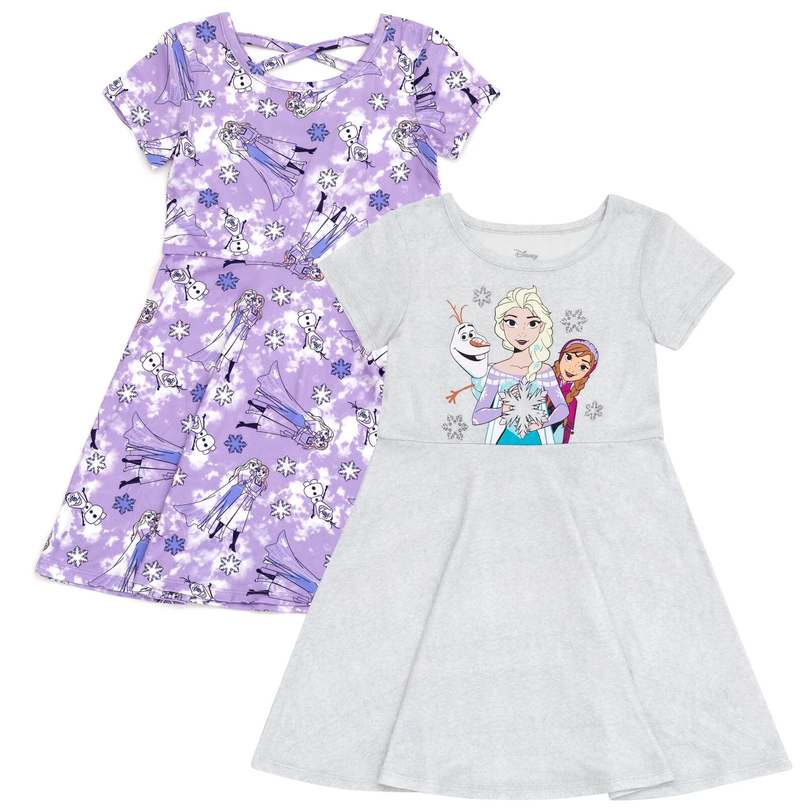 Disney Frozen Elsa Princess Anna Olaf 2 Pack Skater Dresses Toddler to Big Kid | Walmart (US)