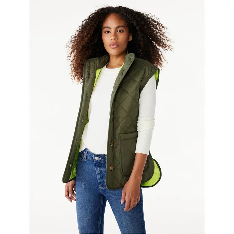 Free Assembly Women's Quilted Vest with Belt, Sizes XS-XXL | Walmart (US)