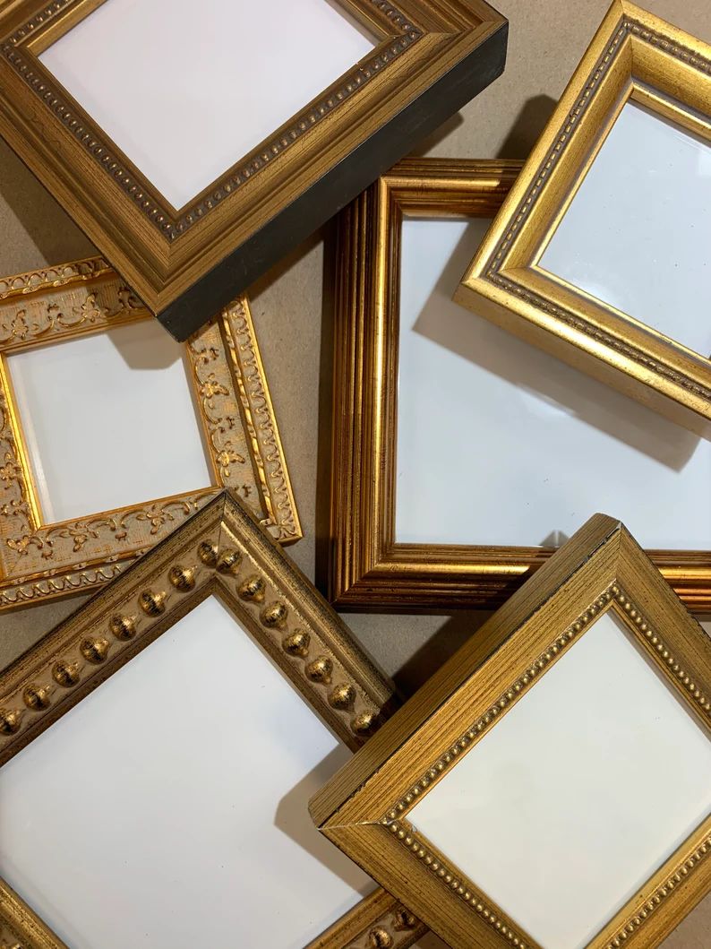 Lot of 15 Small Mixed Gold Frames | Etsy | Etsy (US)