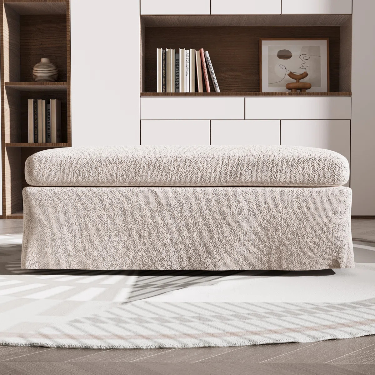 Upholstered Slipcovered Ottoman | Wayfair North America