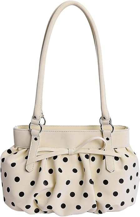 Polka Dot Tote Shoulder Bag with Bow Detail for Women PU Leather | Amazon (US)