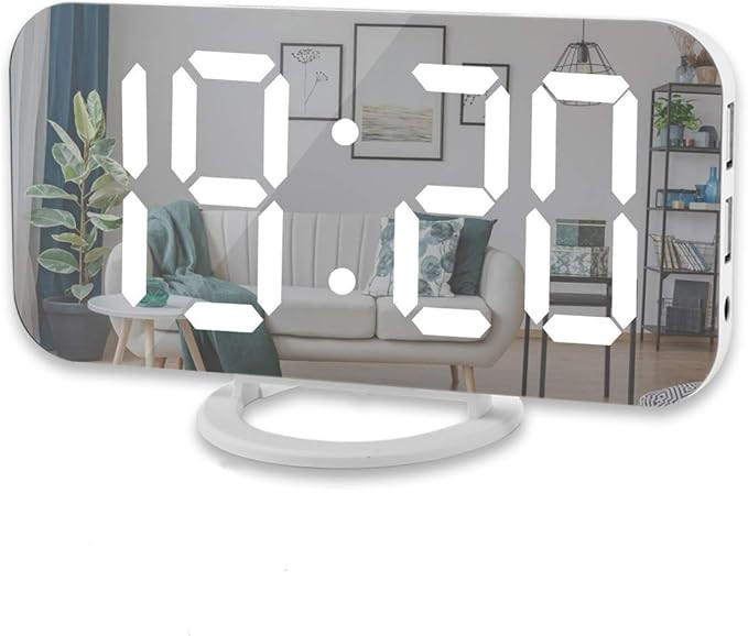 Digital Alarm Clock,6" Large LED Display with Dual USB Charger Ports | Auto Dimmer Mode | Easy Sn... | Amazon (US)