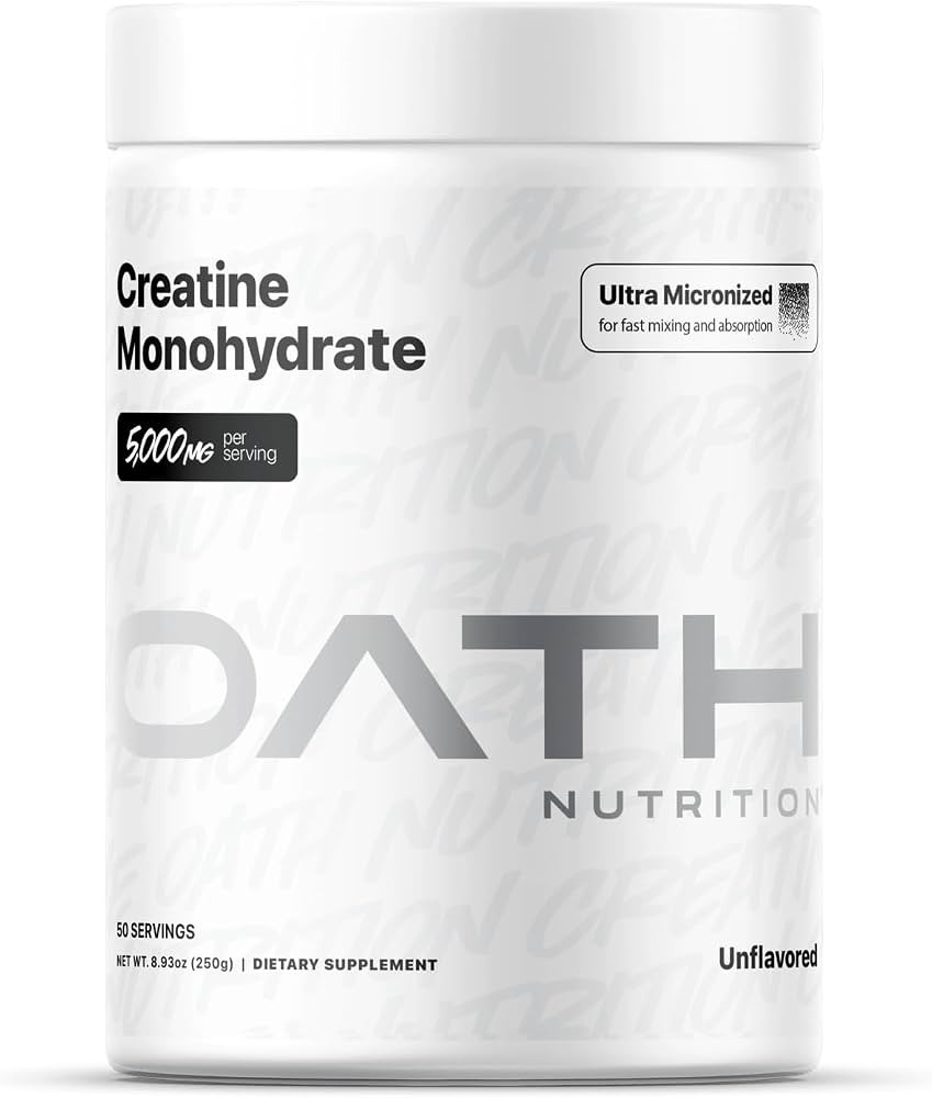 Oath Nutrition Ultra Micronized Creatine Monohydrate Powder, Unflavored, Gluten Free, Non GMO, Cr... | Amazon (US)