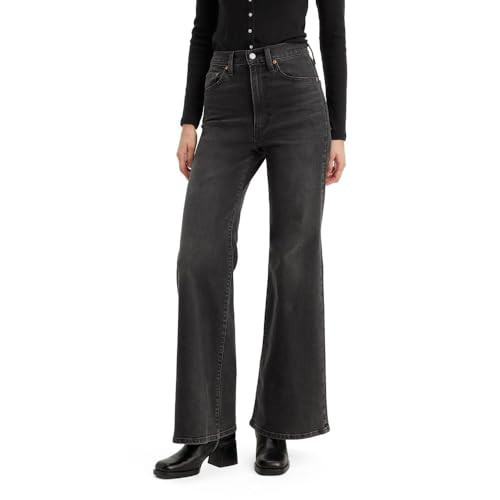Levi's Women's Ribcage Bell Bottom Jeans, Cut and Dry No DEST., Black, 30 | Amazon (US)