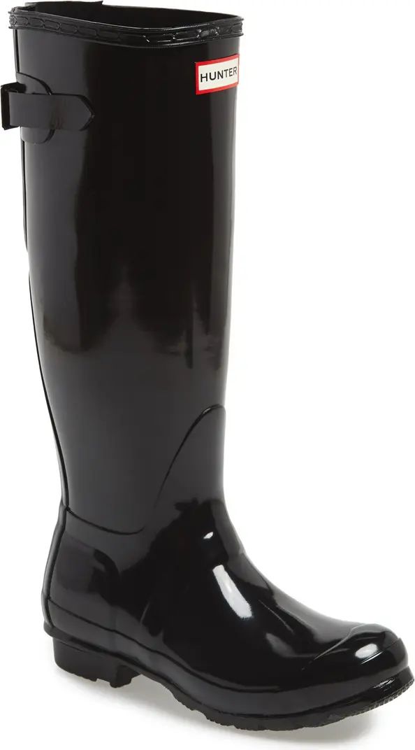 Adjustable Back Gloss Waterproof Rain Boot (Women) | Nordstrom