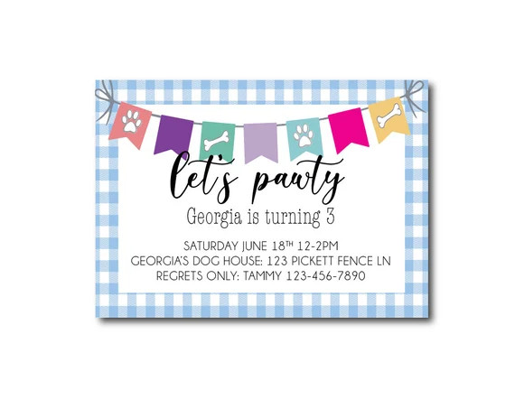 Puppy party invitation, Dog birthday invitation, Puppy birthday invitation, Puppy pawty invite, P... | Etsy (US)