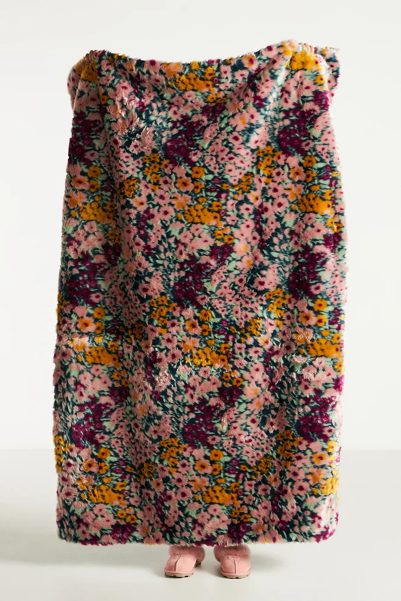 Floral Faux Fur Throw | Anthropologie (US)