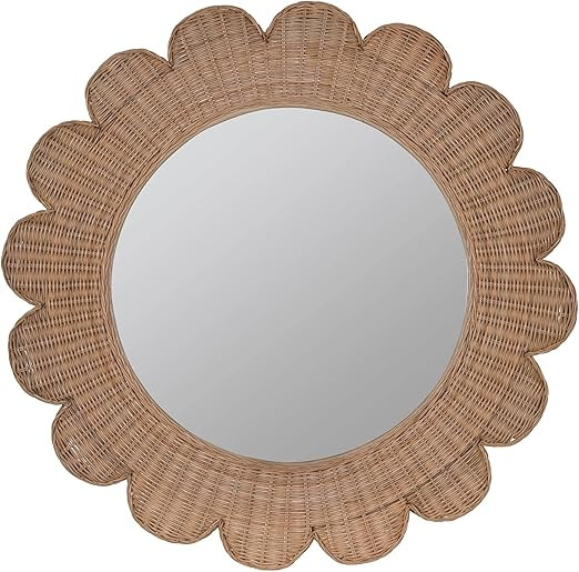 Cooper Classics Zachery Natural Rattan 34" Flower Wall Mirror | Amazon (US)