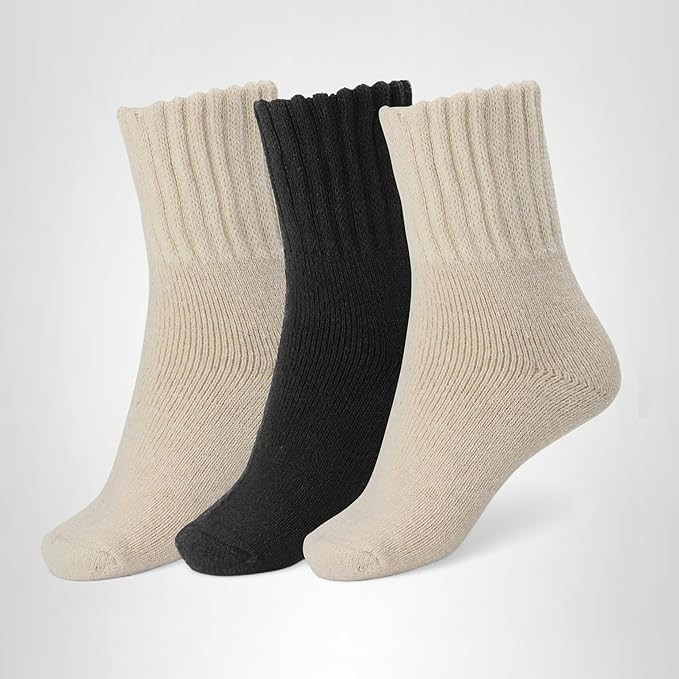 BomKinta Boot Socks for Women Winter Solid Thick Warm Socks Cozy Crew Socks Christmas Gift | Amazon (US)