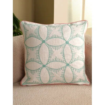 Aqua Blue Cord Embroidered Pillow Cover | Wayfair North America