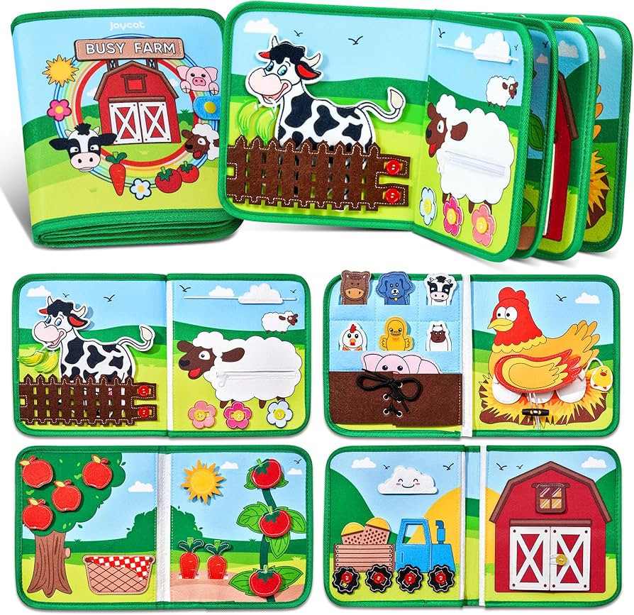 Farm Animal Busy Book for Toddlers Montessori Busy Board for 1 2 3 4 Year Old Boy Girl Birthday G... | Amazon (US)