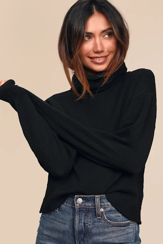 Amazing Memories Black Turtleneck Sweater | Lulus