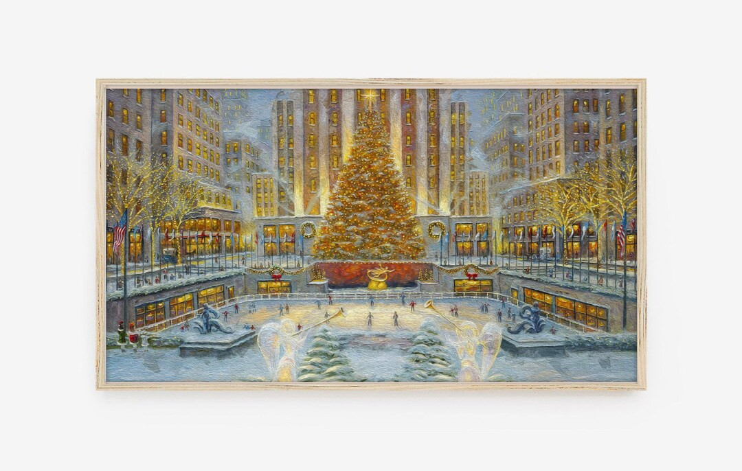 Frame TV Art, Samsung Frame TV Art, Digital Download, Winter, landscape, Rockefeller, Christmas, ... | Etsy (US)