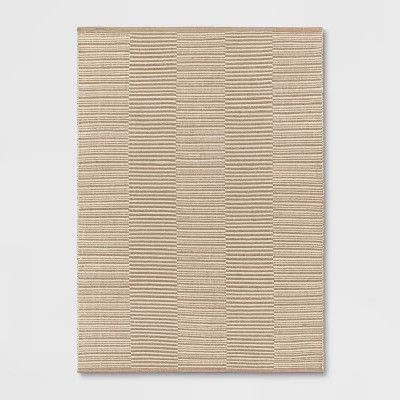 Hand Woven Jute Wool Cotton Ribbed Area Rug Cream - Threshold™ | Target