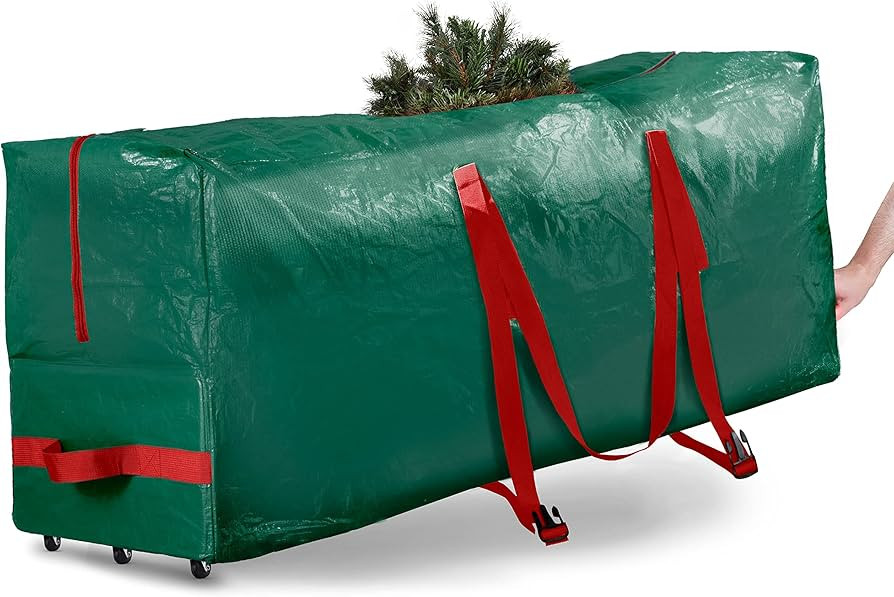 Zober Christmas Tree Storage Bag 9 Ft - Rolling Christmas Tree Storage Box - Plastic, Durable Han... | Amazon (US)