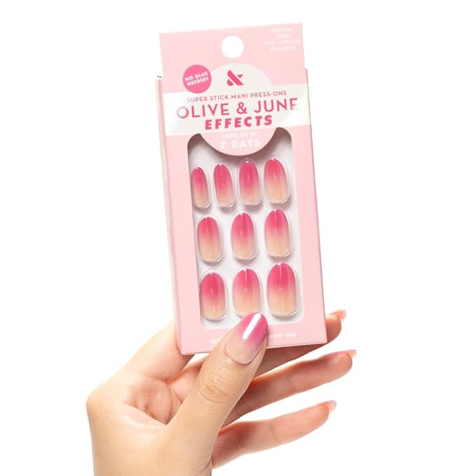 Olive & June Effects Super Stick Mani Press On Nails | Medium Oval | No Glue Needed | 32 Tab Nail... | Amazon (US)