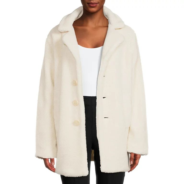 Jason Maxwell Women's Oversized Faux Sherpa Coat | Walmart (US)