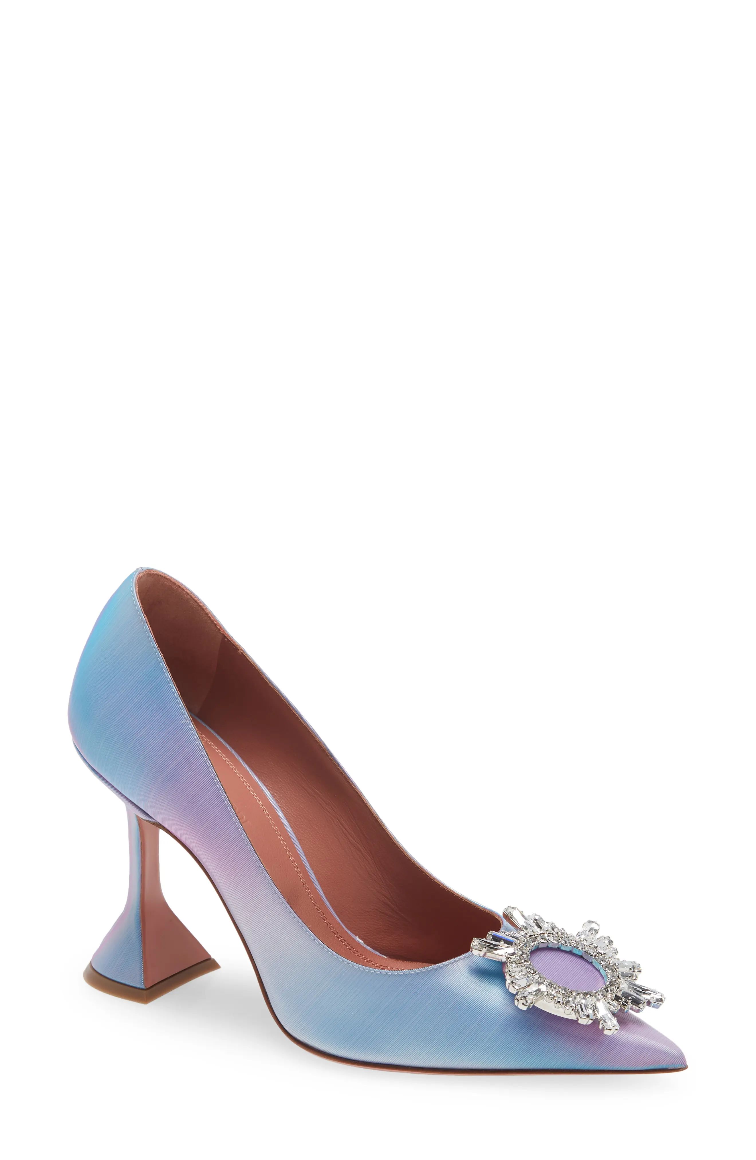 Amina Muaddi Begum Brooch Pointed Toe Pump, Size 11Us in Shadow Fairytale at Nordstrom | Nordstrom