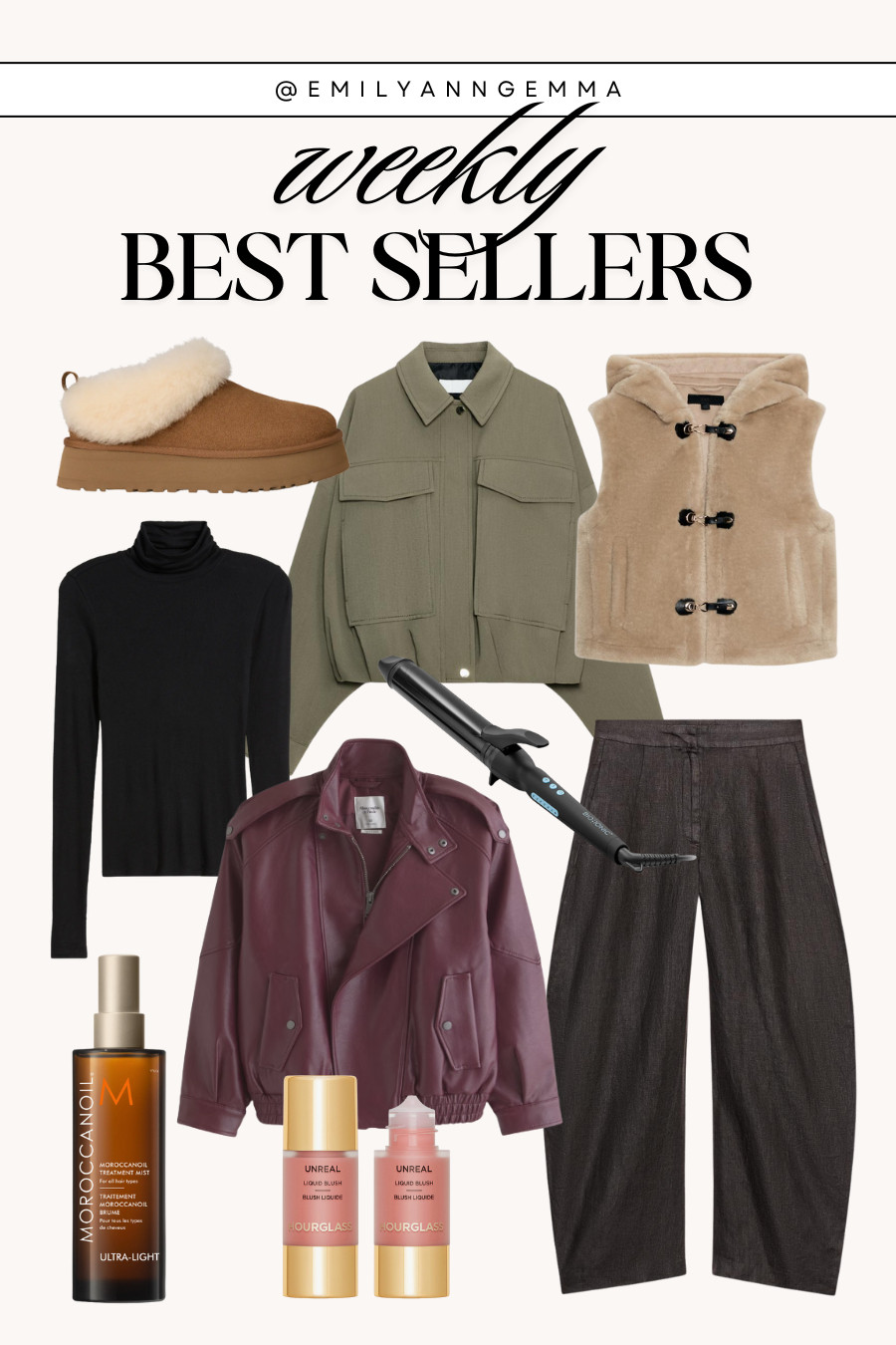 Weekly best sellers! Fall staples including a Zara jacket & pants, Abercrombie leather jacket, faux fur vest, Ugg slippers, hair oil, blush and more. 

 #LTKSeasonal #LTKStyleTip #LTKBeauty