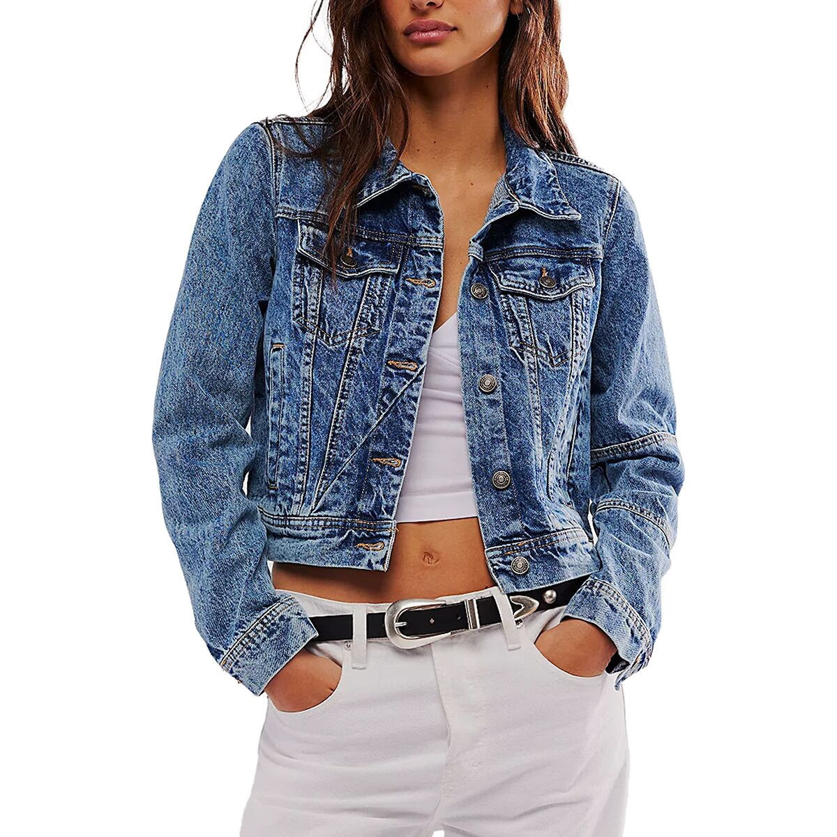 Free People Rumors Denim Jacket - Women's Light Indigo, XS | Backcountry