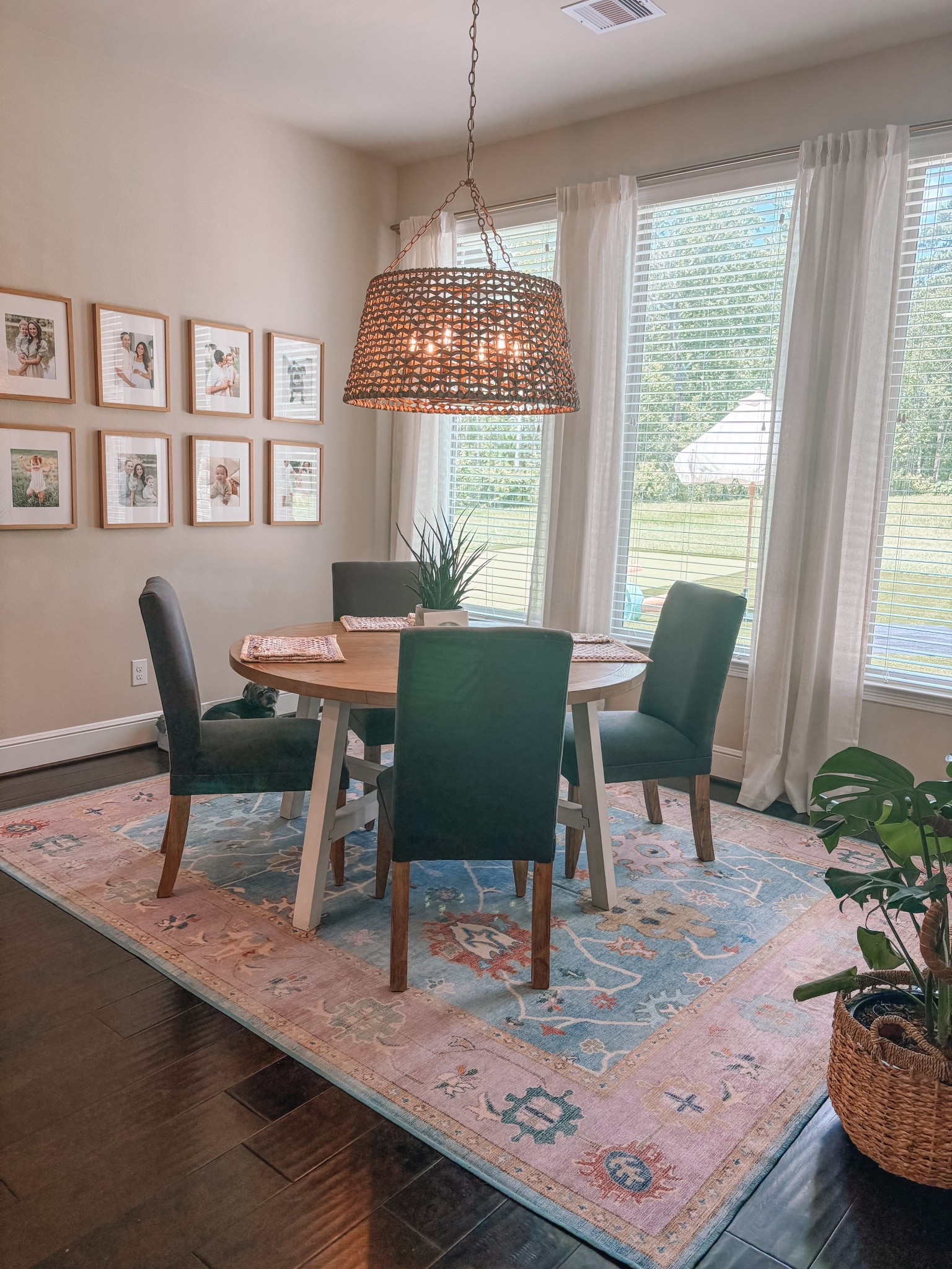 Home updates! Added a little life to our eat in area with some family photos, new light fixture and rug. 

#LTKHome