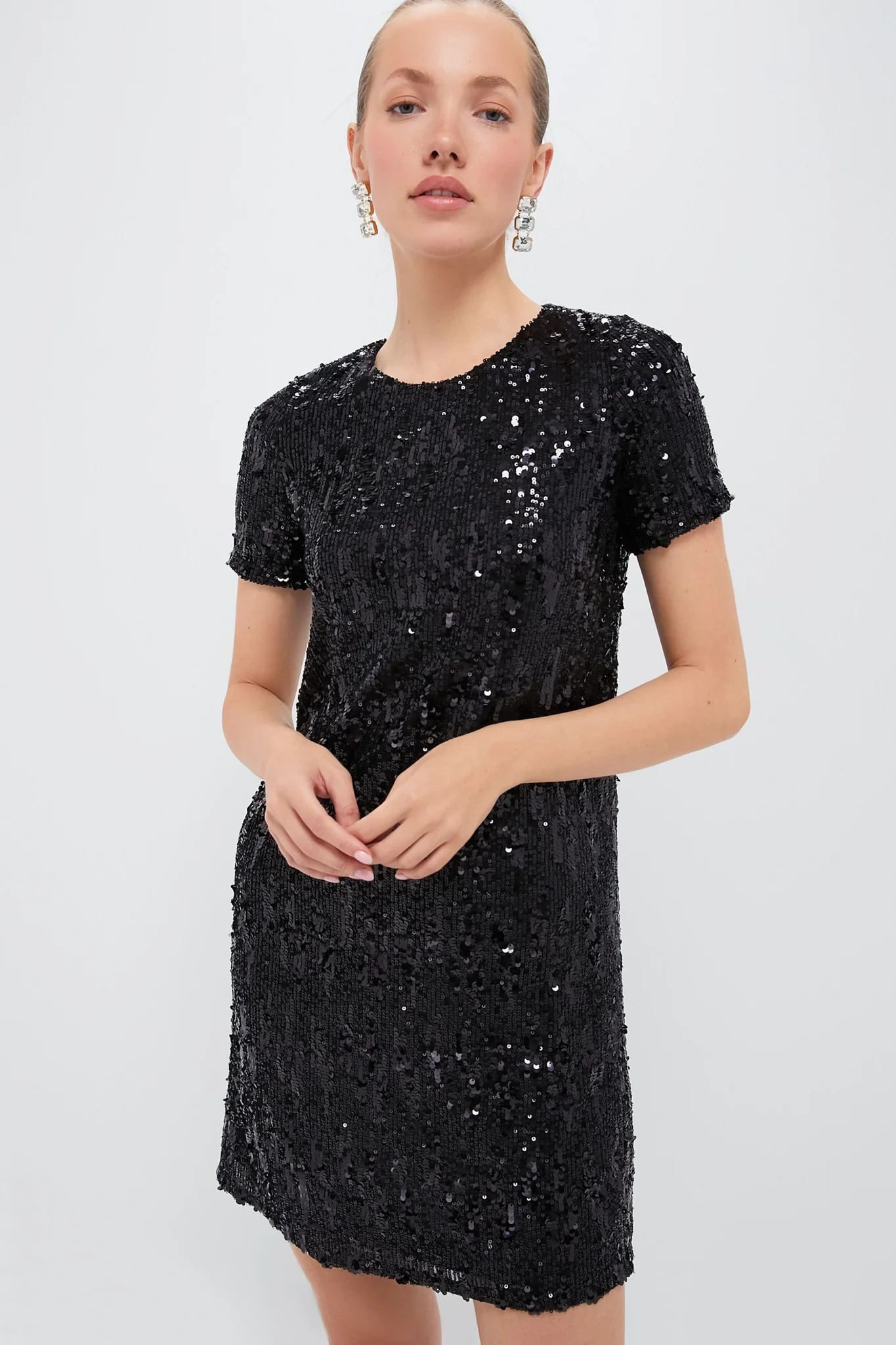Black Sequin Modern Shift Dress | Tuckernuck (US)