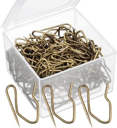 Outus 58 Pack Metal Curtain Hooks Pin On Drapery Hooks 1.2 x 1 Inch for Window,Door,Shower Curtai... | Amazon (US)