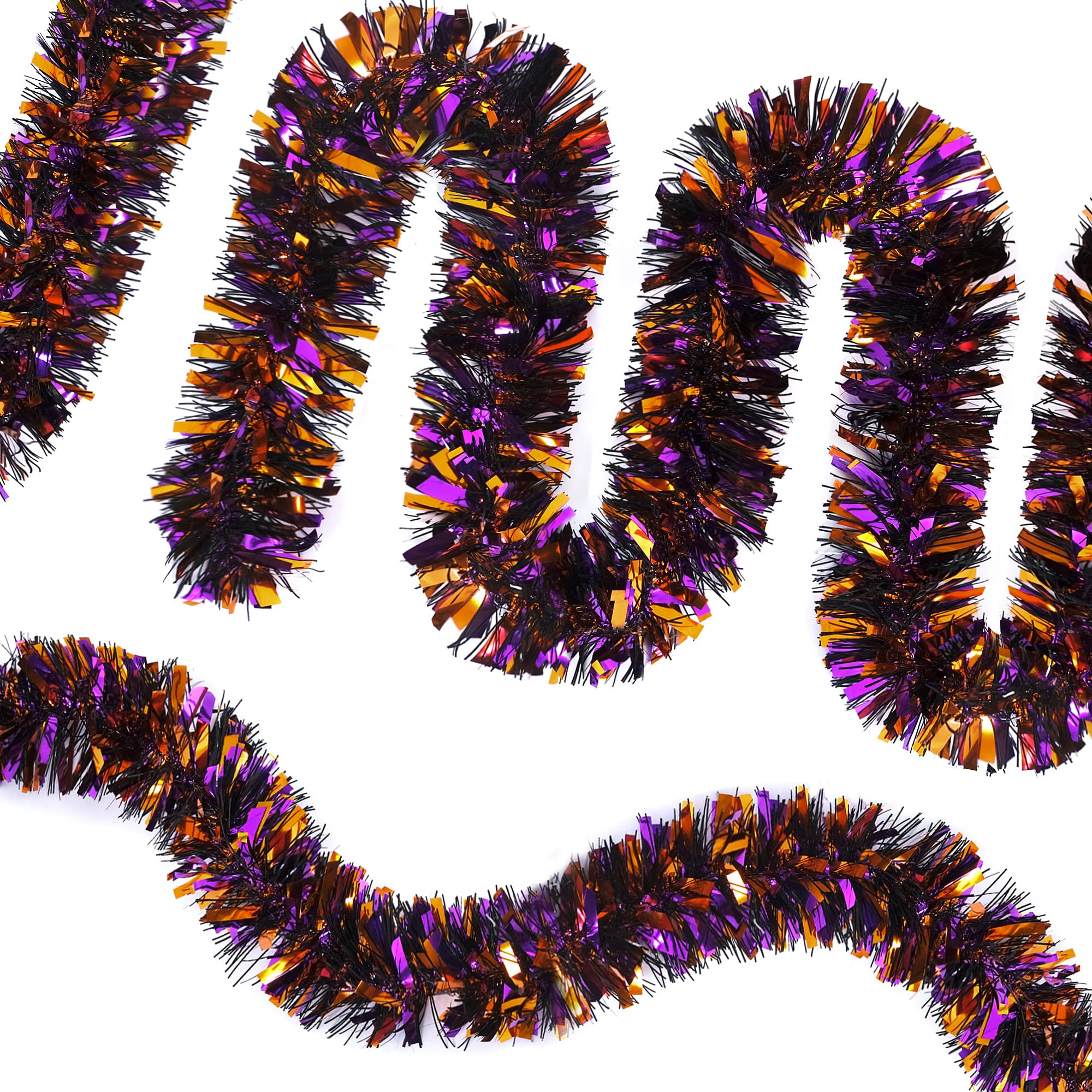 SAOROPEB 4 Pieces 26.4 Ft Halloween Tinsel Garland Metallic Shiny Twist Garland Hanging Decoratio... | Amazon (US)