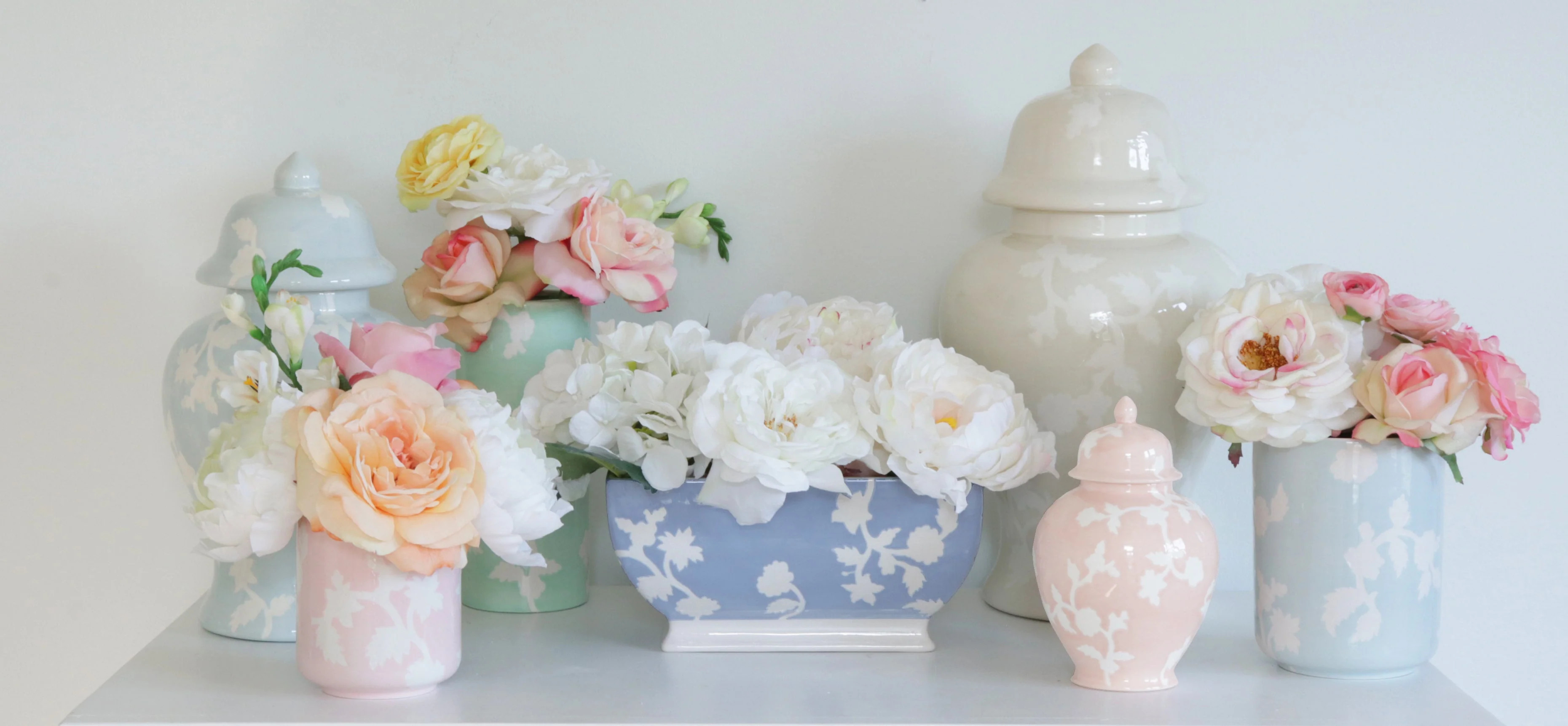 Chinoiserie Dreams Ginger Jars in Serenity | Ruby Clay Company