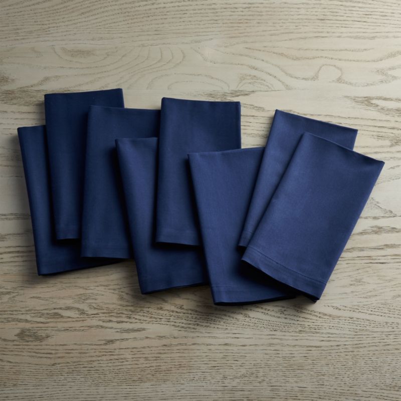 Fete Navy Blue Cloth Napkins, Set of 8 | Crate & Barrel