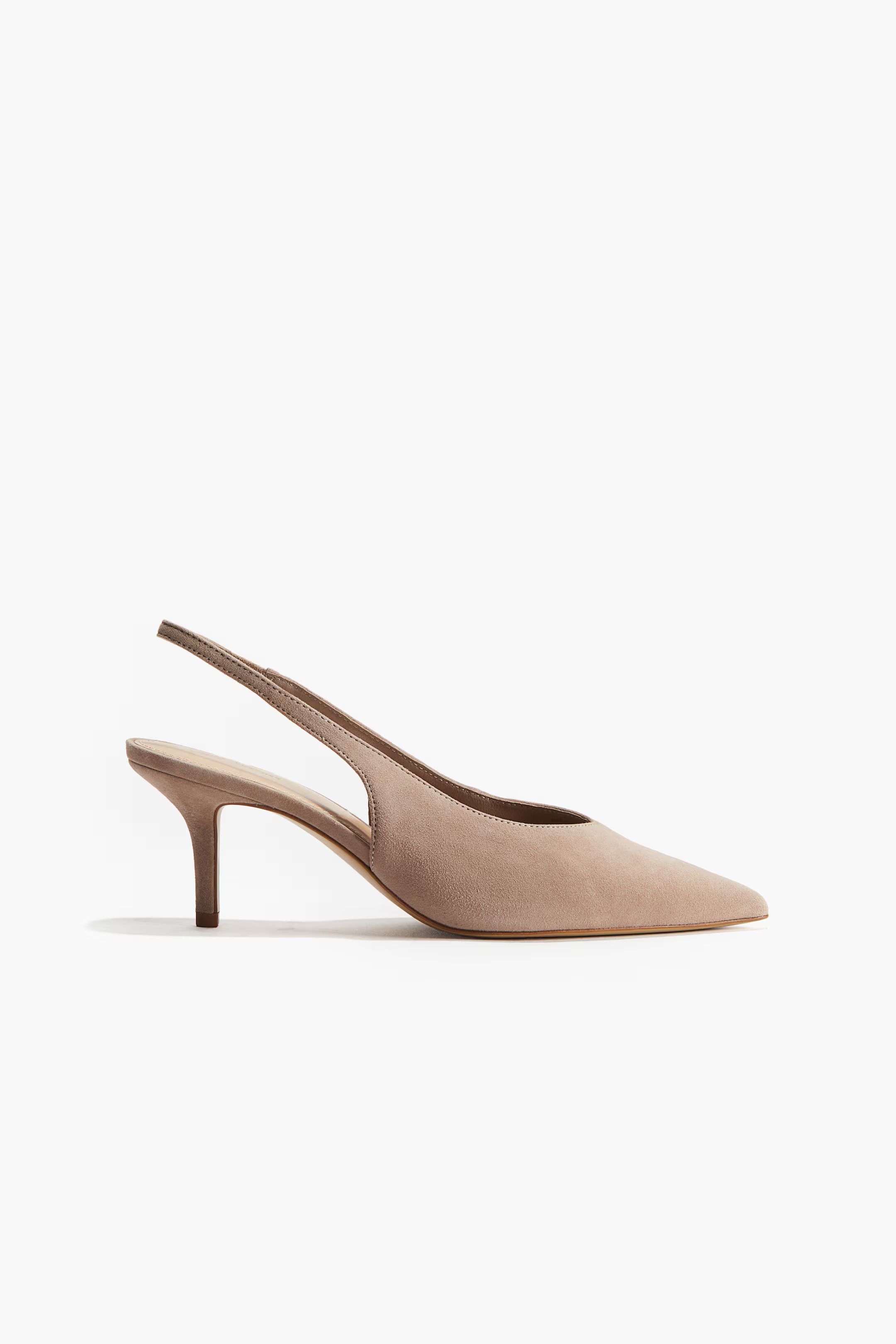 Suede slingback court shoes | H&M (UK, MY, IN, SG, PH, TW, HK)