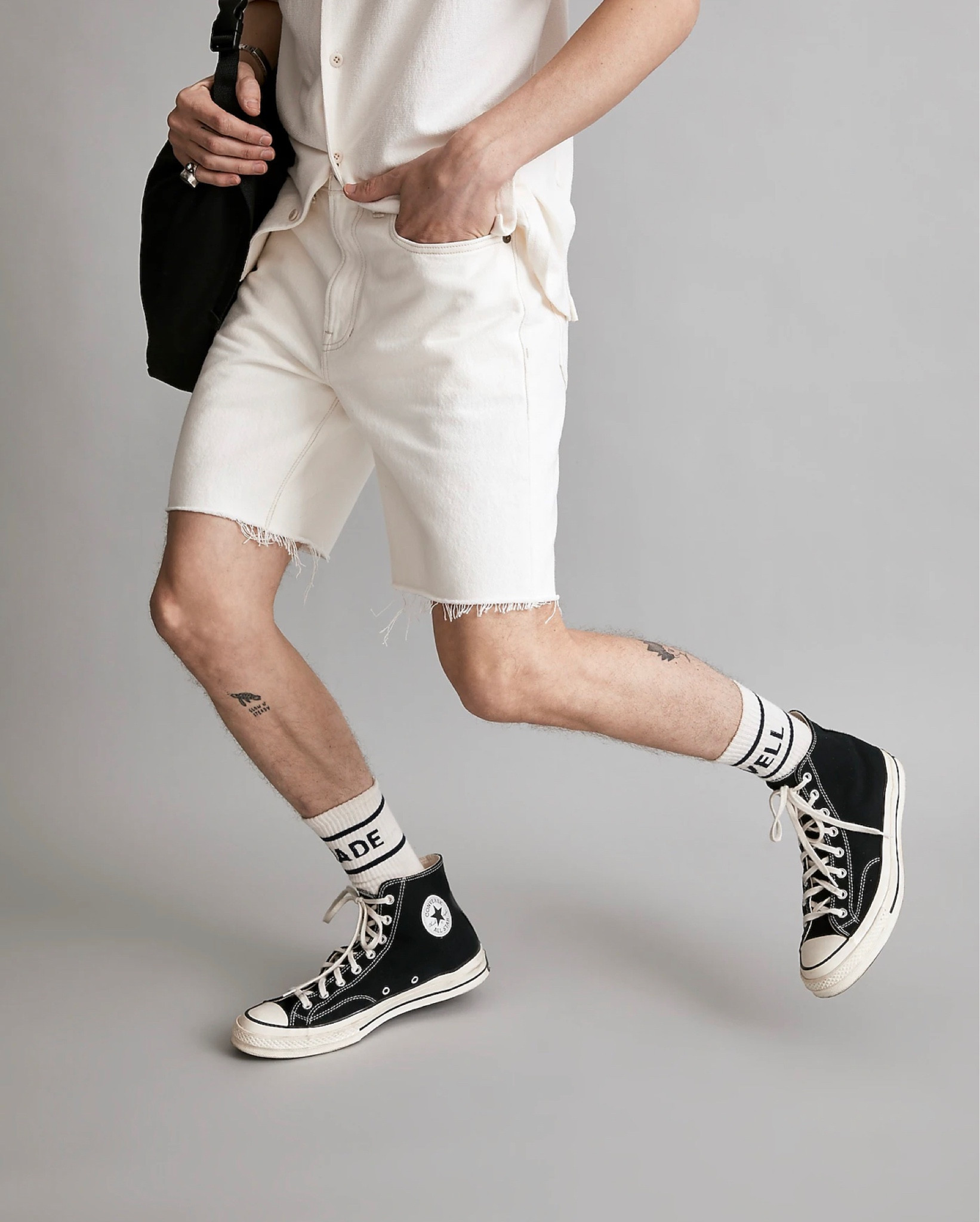 Madewell Men’s 8” denim shirts in off white. Distressed and unhemmed. Also on sale

#LTKmens