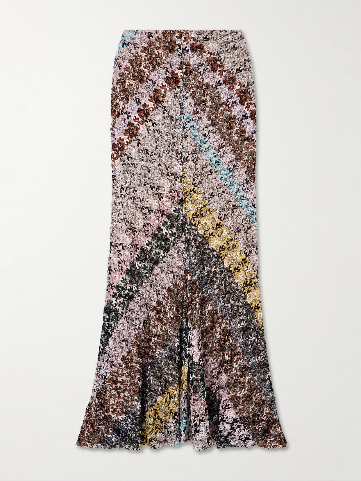 Missoni - Striped Metallic Crocheted Lace Maxi Skirt - Multi | NET-A-PORTER (US)