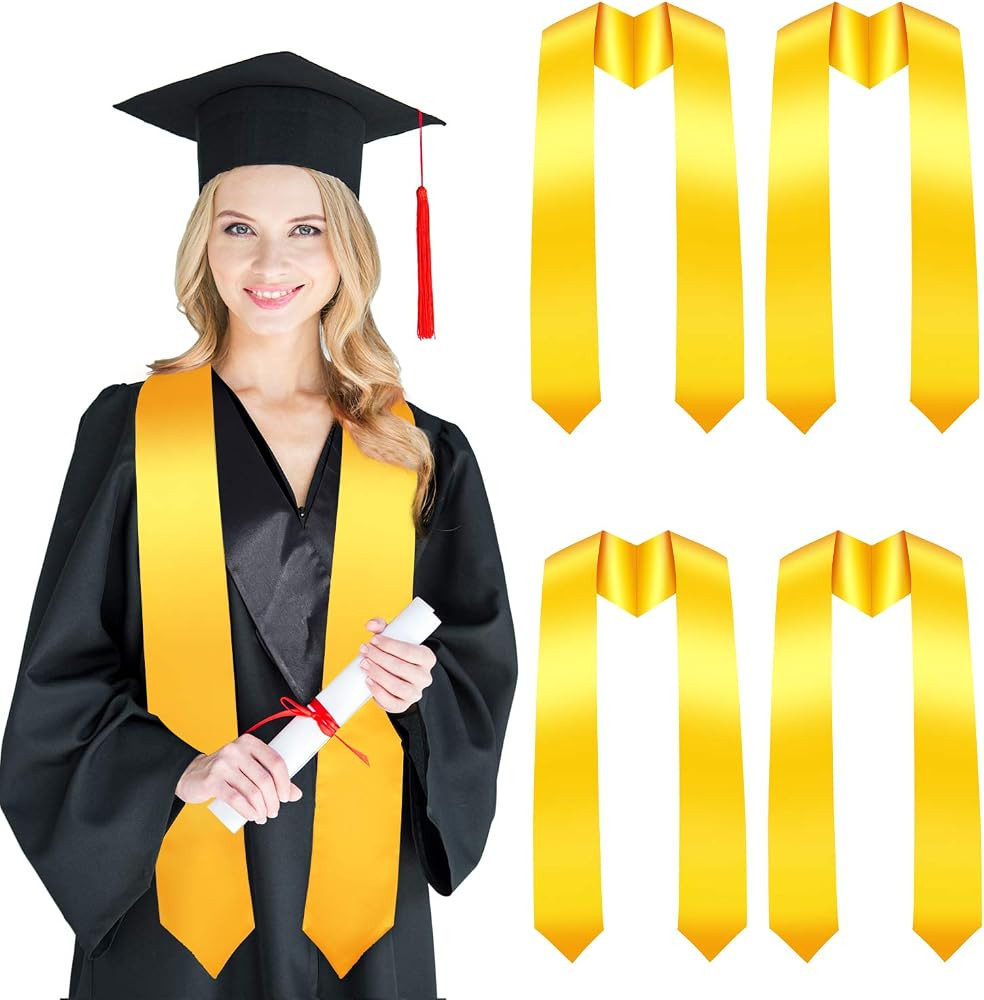SATINIOR 5 Pieces 72 Inch Graduation Stole Sublimation Plain Honor Stole Blank Unisex Adult(Gold)... | Amazon (US)