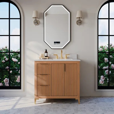 Turlington 36 In. Bath Vanity Set With White Quartz Vanity Top And White Undermount Basin | Wayfair North America