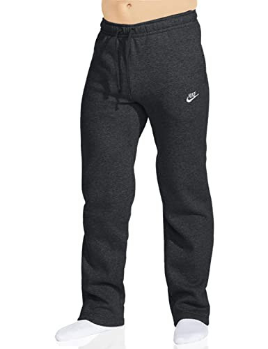 Nike Men's Sportswear Open Hem Club Pants, Charcoal Heather/White, X-Small | Amazon (US)