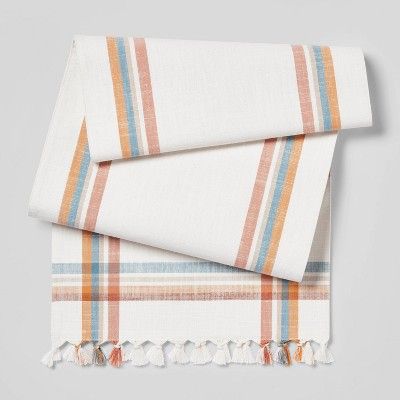 72" x 14" Cotton Harvest Plaid Table Runner - Threshold™ | Target