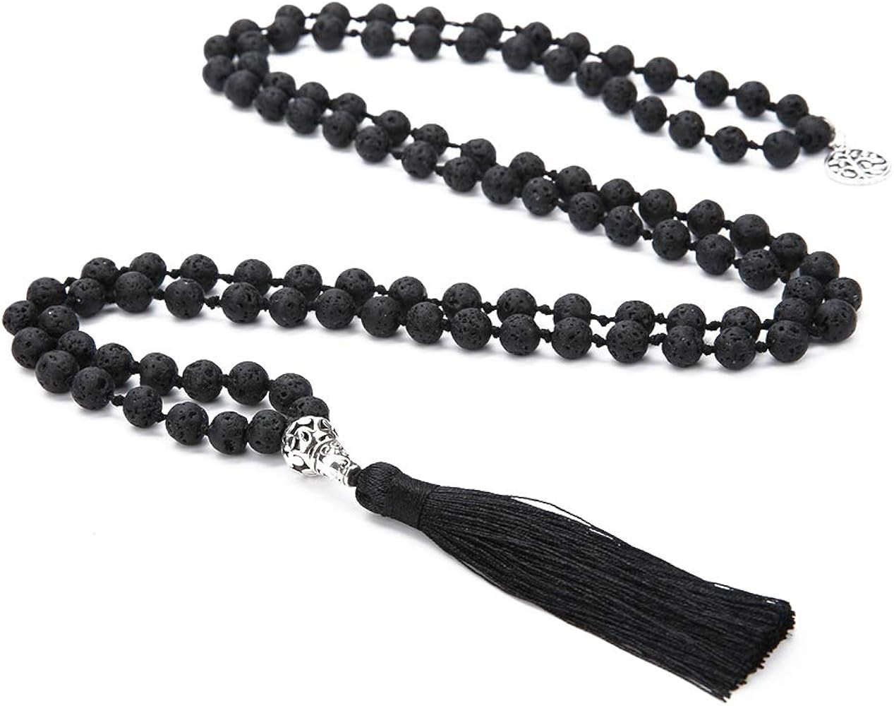 108 Mala Beads Necklace Semi-Precious Gem Stones Meditation Necklace 108 Hand Knotted Japa Mala B... | Amazon (US)