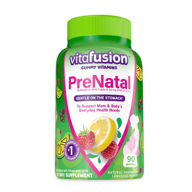 Vitafusion PreNatal Multivitamin Dietary Supplement Gummies - Lemon & Raspberry Lemonade - 90ct | Target