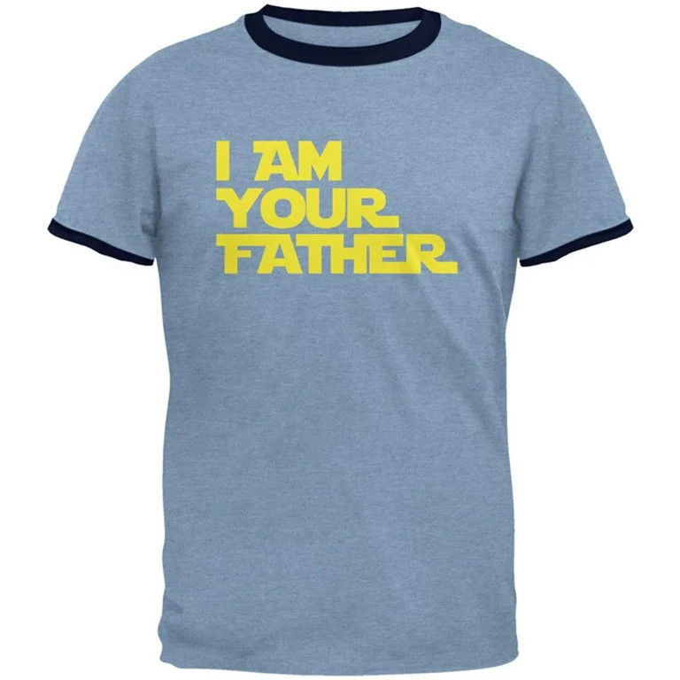 Fathers Day I Am Your Father Mens Ringer T Shirt Heather Blue-Navy SM - Walmart.com | Walmart (US)