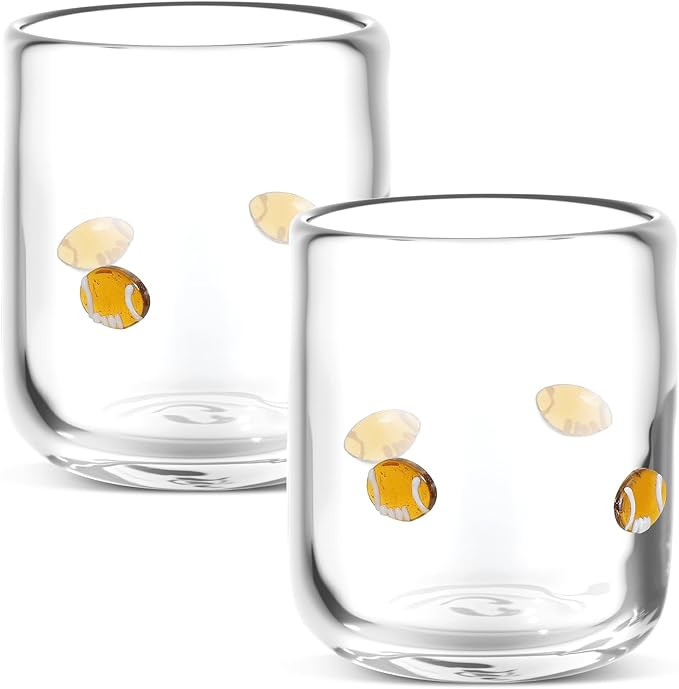 Icon Juice Glasses, 14oz Stemless Wine Drinking Juice Glass Cup for Valentine Party Supplies Gift... | Amazon (US)